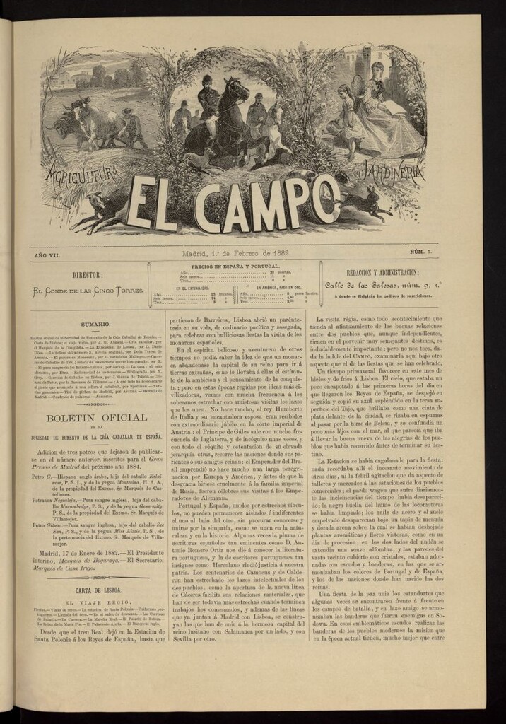 Miniatura de El Campo : agricultura, jardinería y sport del 1 de febrero de 1882, nº 5