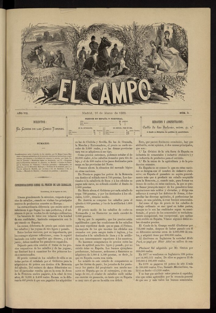 Miniatura de El Campo : agricultura, jardinería y sport del 16 de marzo de 1882, nº 8