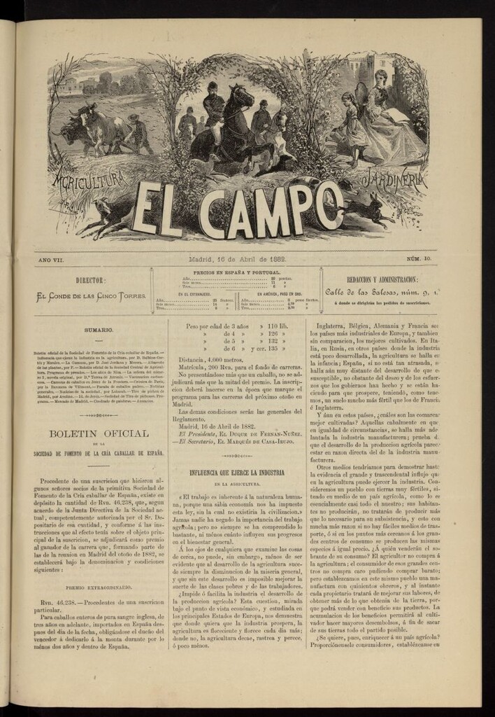 Miniatura de El Campo : agricultura, jardinería y sport del 16 de abril de 1882, nº 10