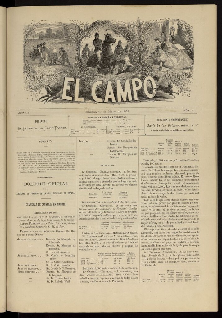 Miniatura de El Campo : agricultura, jardinería y sport del 1 de mayo de 1882, nº 11