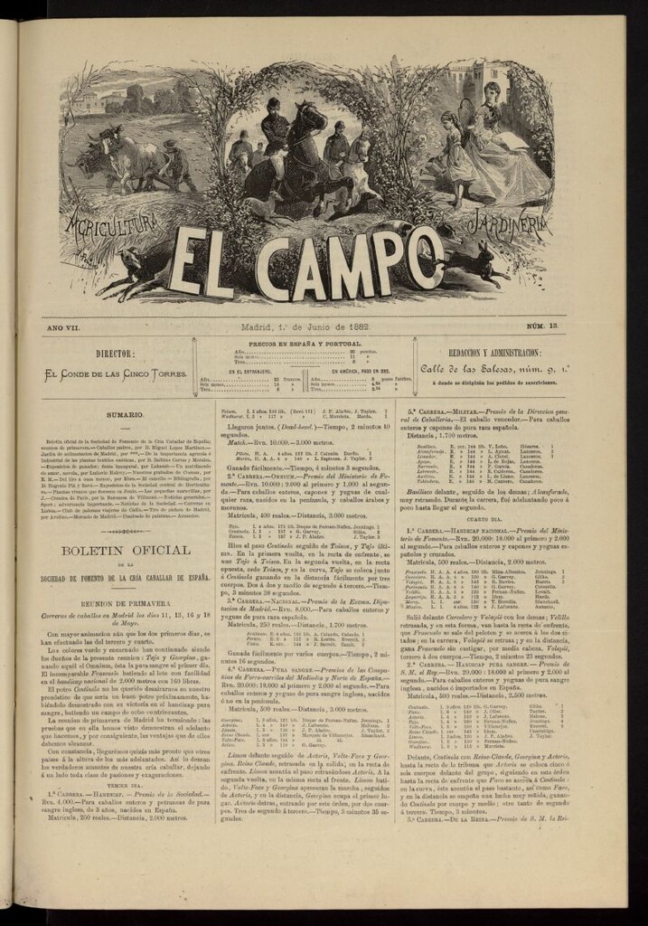 Miniatura de El Campo : agricultura, jardinería y sport del 1 de junio de 1882, nº 13