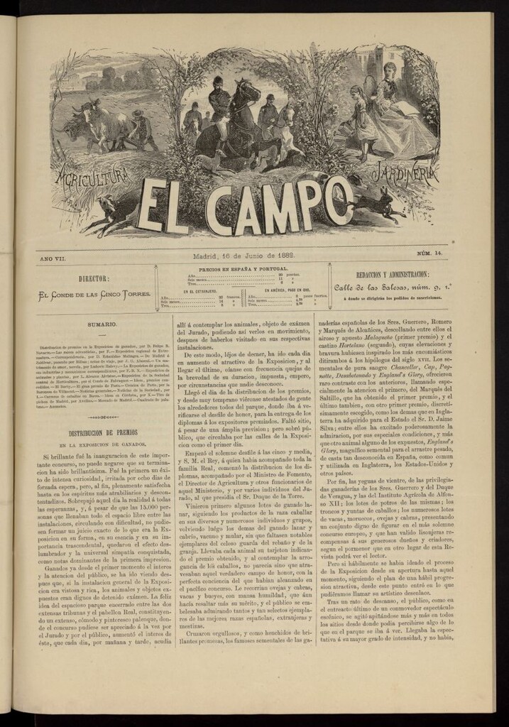 Miniatura de El Campo : agricultura, jardinería y sport del 16 de junio de 1882, nº 14