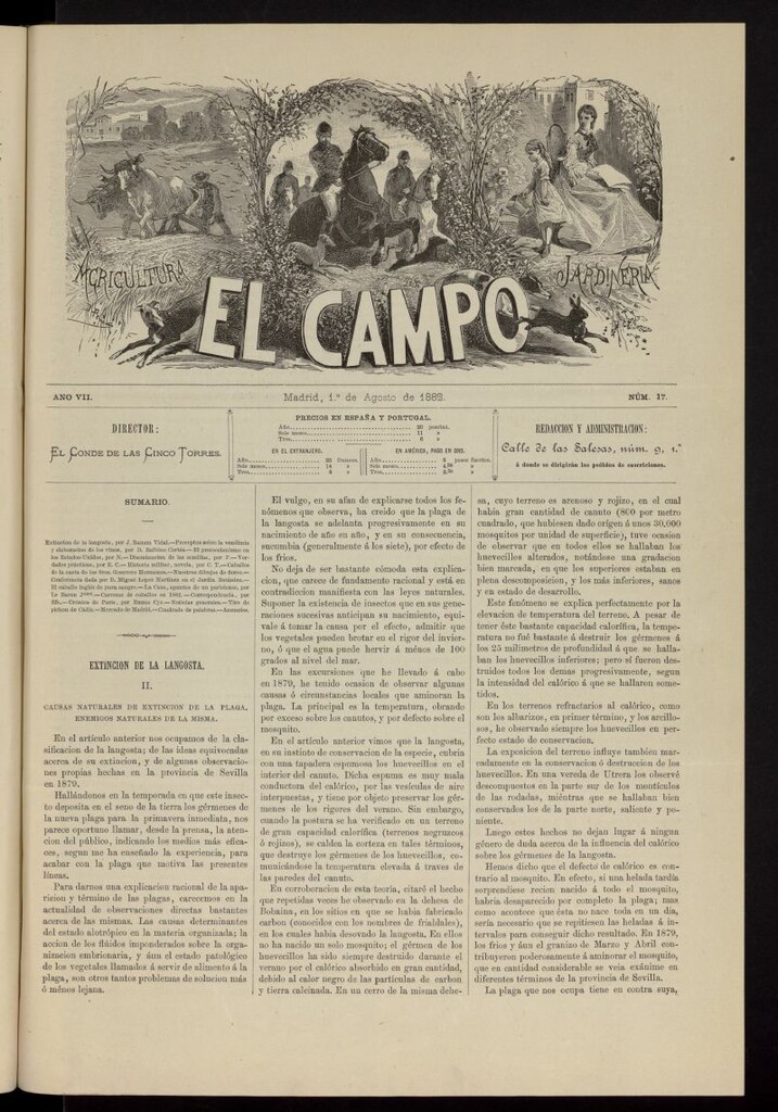Miniatura de El Campo : agricultura, jardinería y sport del 1 de agosto de 1882, nº 17