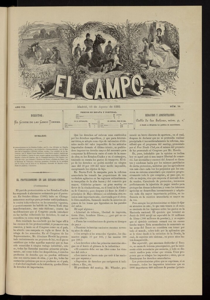 Miniatura de El Campo : agricultura, jardinería y sport del 16 de agosto de 1882, nº 18