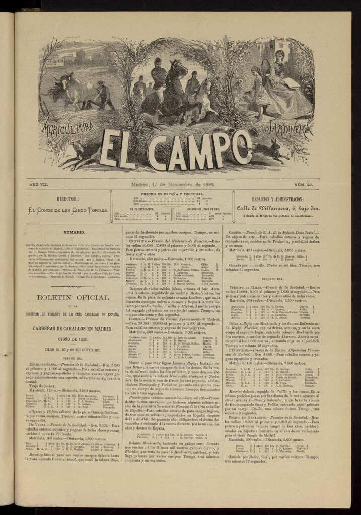 Miniatura de El Campo : agricultura, jardinería y sport del 1 de noviembre de 1882, nº 23
