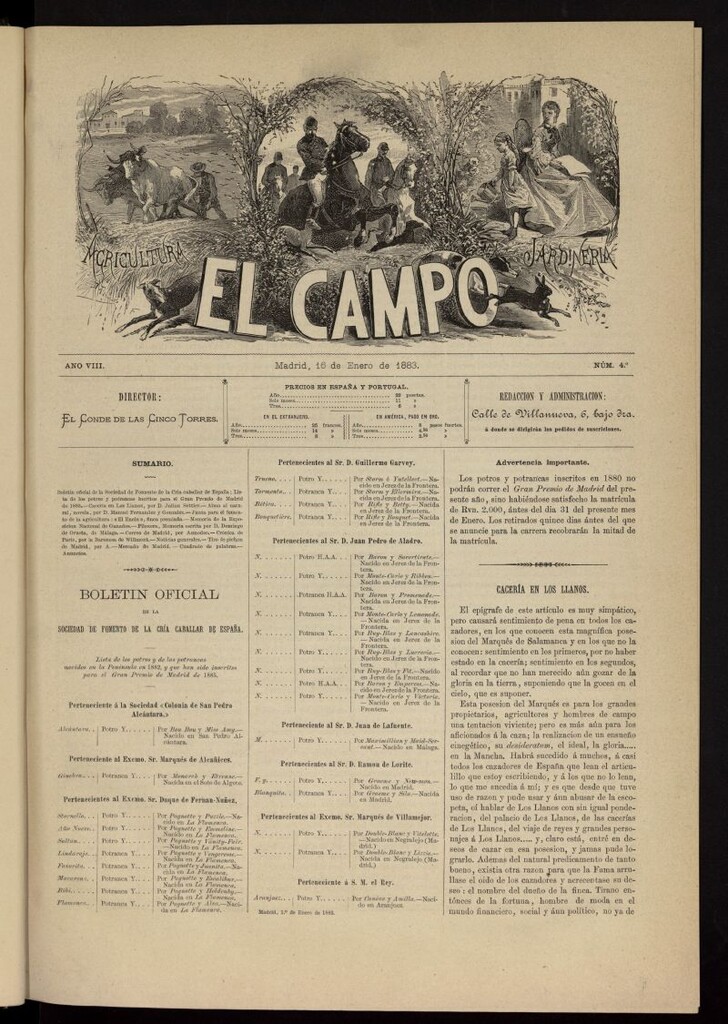 Miniatura de El Campo : agricultura, jardinería y sport del 16 de enero de 1883, nº 4