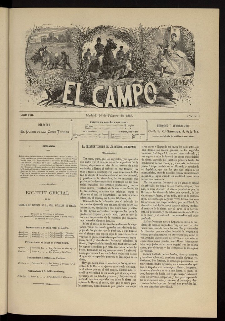 Miniatura de El Campo : agricultura, jardinería y sport del 16 de febrero de 1883, nº 6