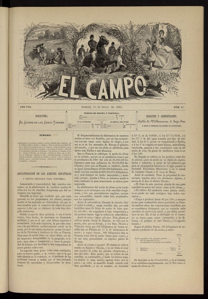 Miniatura de El Campo : agricultura, jardinería y sport del 16 de marzo de 1883, nº 8