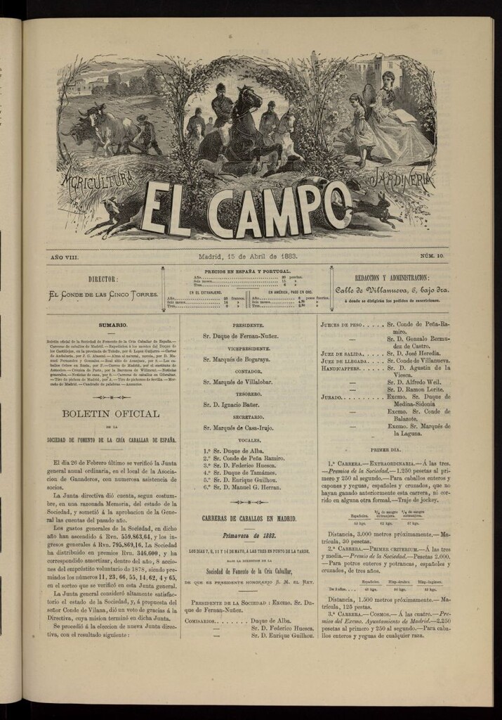 Miniatura de El Campo : agricultura, jardinería y sport del 15 de abril de 1883, nº 10