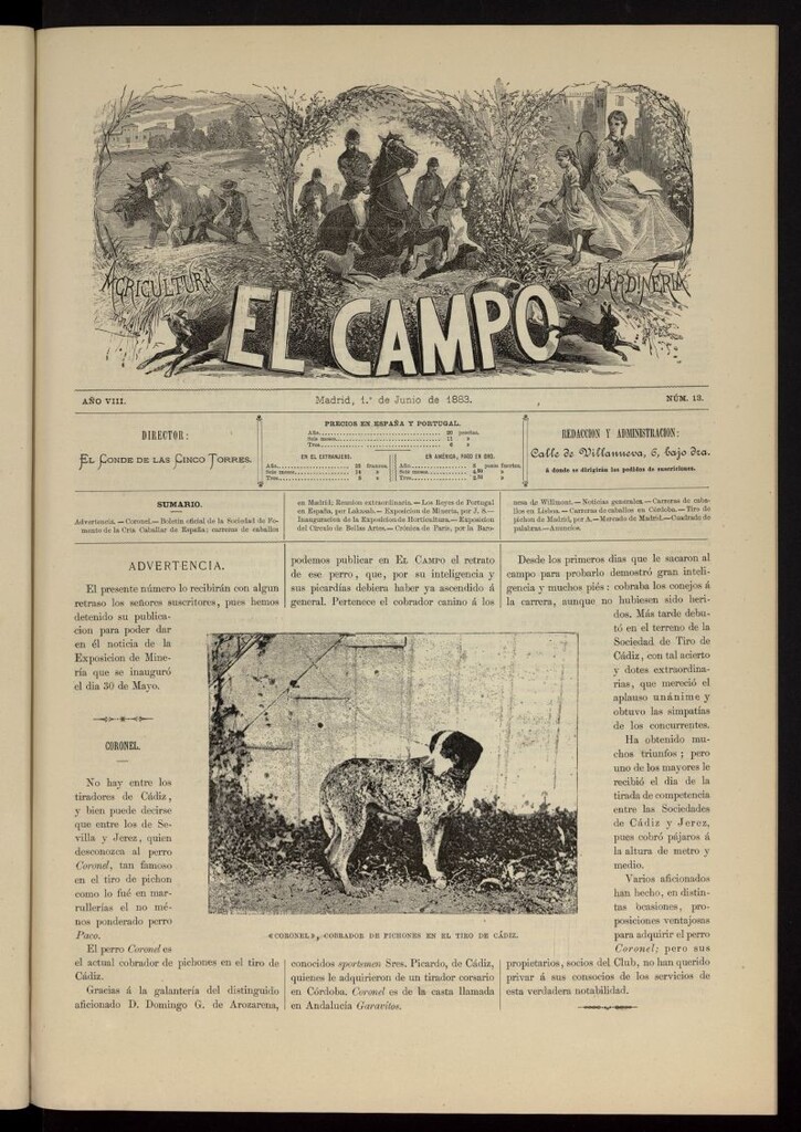 Miniatura de El Campo : agricultura, jardinería y sport del 1 de junio de 1883, nº 13