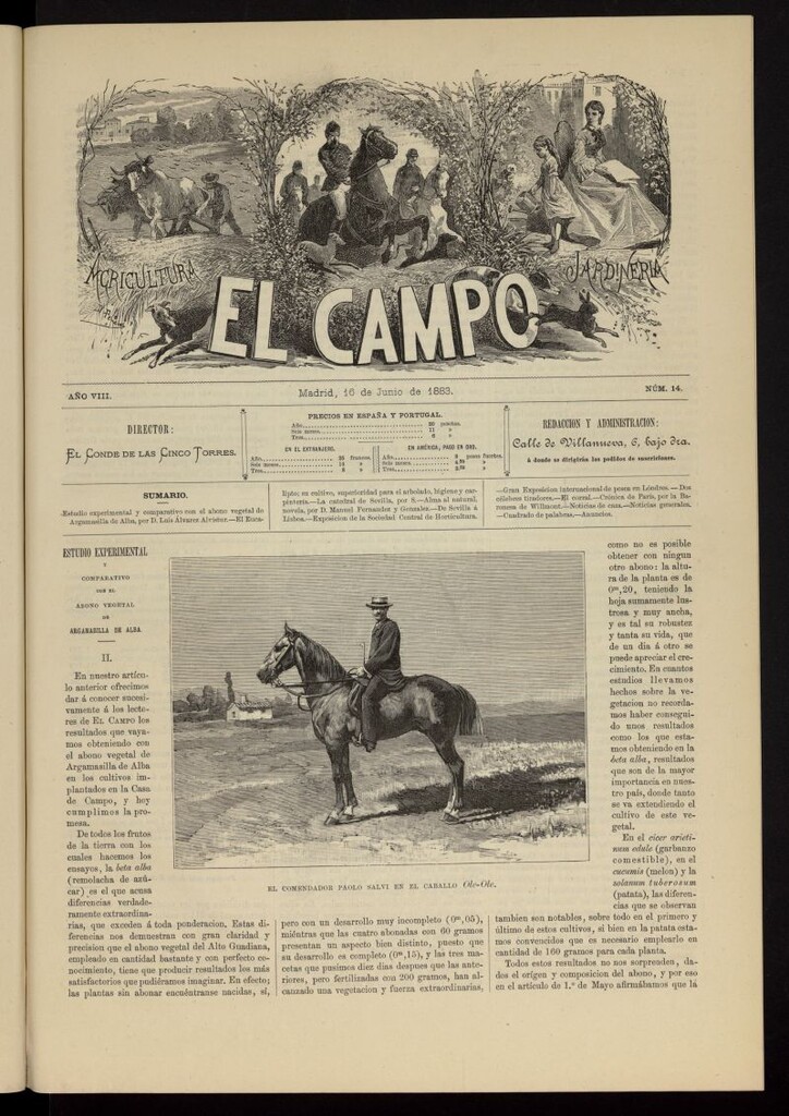 Miniatura de El Campo : agricultura, jardinería y sport del 16 de junio de 1883, nº 14