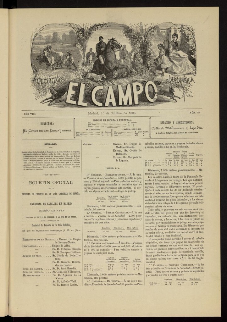 Miniatura de El Campo : agricultura, jardinería y sport del 16 de octubre de 1883, nº 22