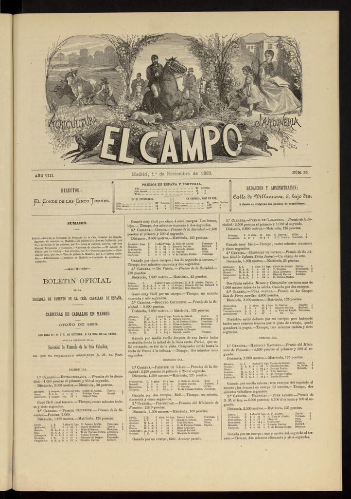 Miniatura de El Campo : agricultura, jardinería y sport del 1 de noviembre de 1883, nº 23