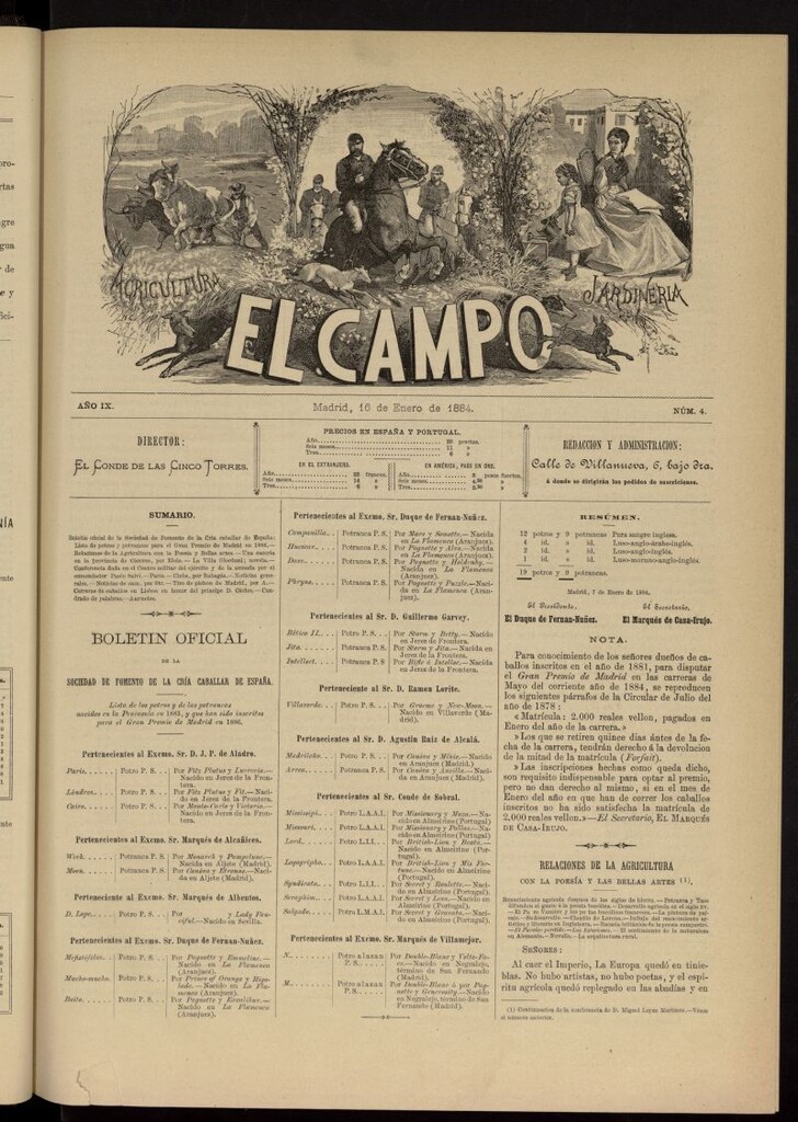 Miniatura de El Campo : agricultura, jardinería y sport del 16 de enero de 1884, nº 4