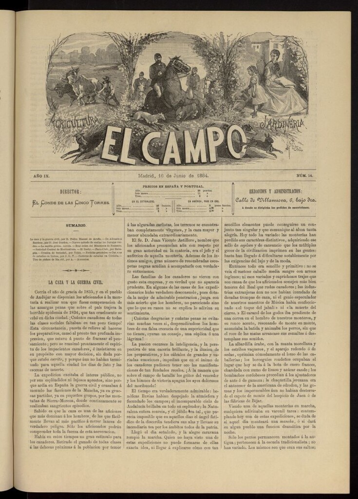 Miniatura de El Campo : agricultura, jardinería y sport del 16 de junio de 1884, nº 14