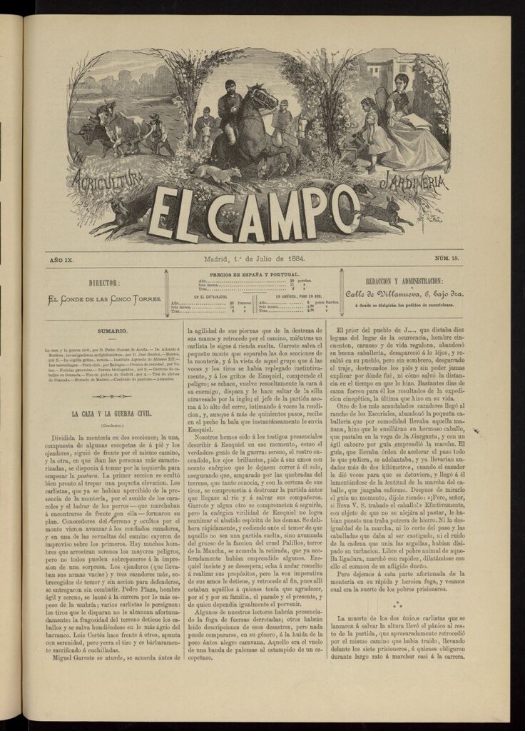 Miniatura de El Campo : agricultura, jardinería y sport del 1 de julio de 1884, nº 15