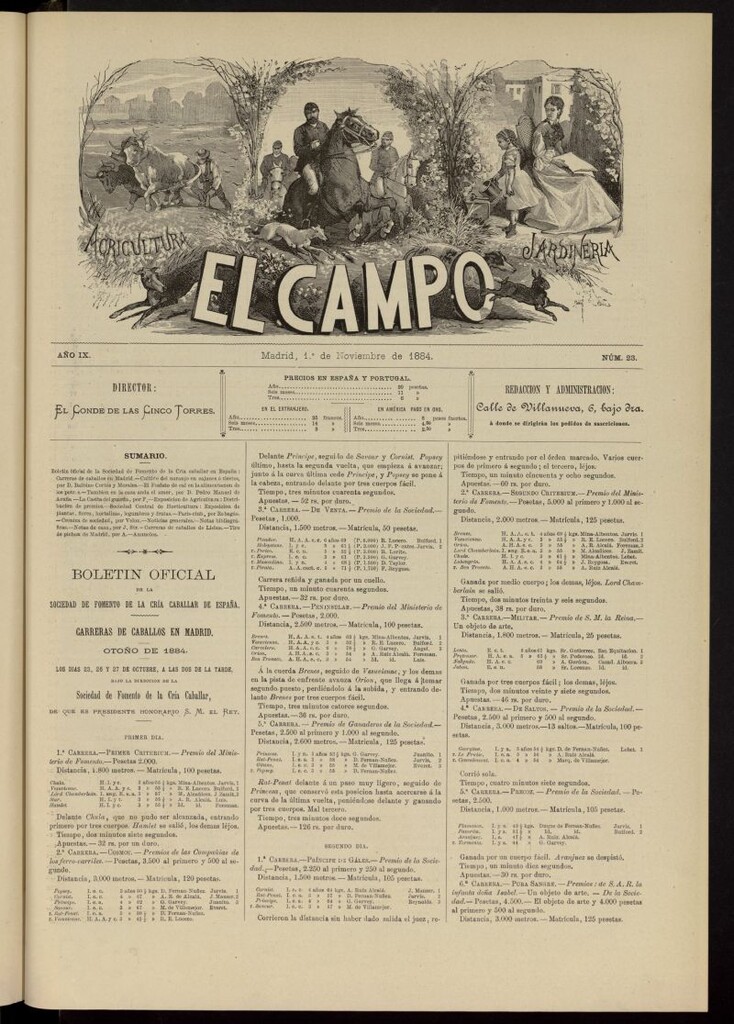 Miniatura de El Campo : agricultura, jardinería y sport del 1 de noviembre de 1884, nº 23
