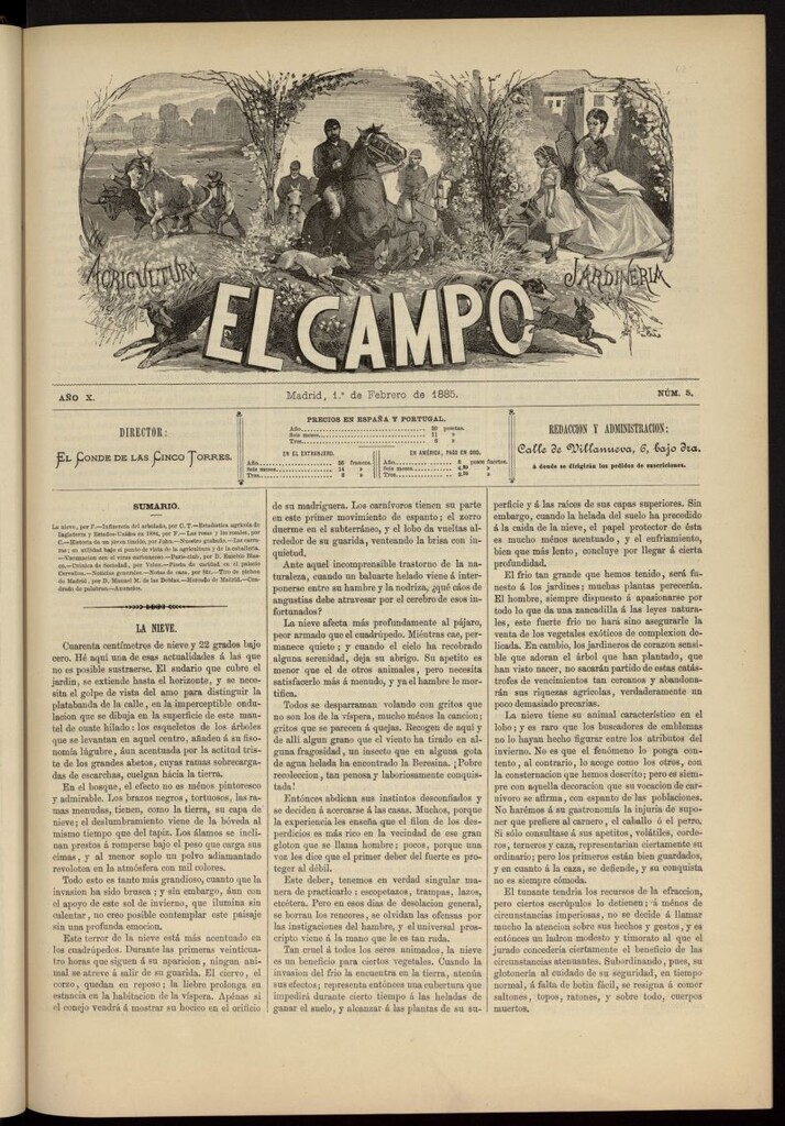 Miniatura de El Campo : agricultura, jardinería y sport del 1 de febrero de 1885, nº 5