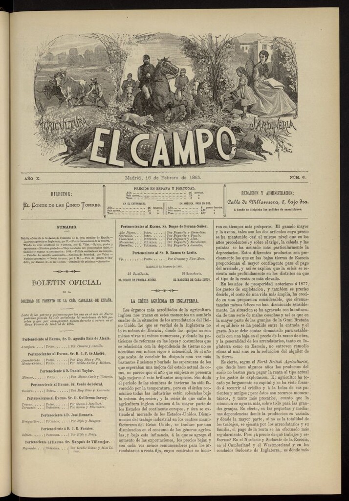 Miniatura de El Campo : agricultura, jardinería y sport del 16 de febrero de 1885, nº 6
