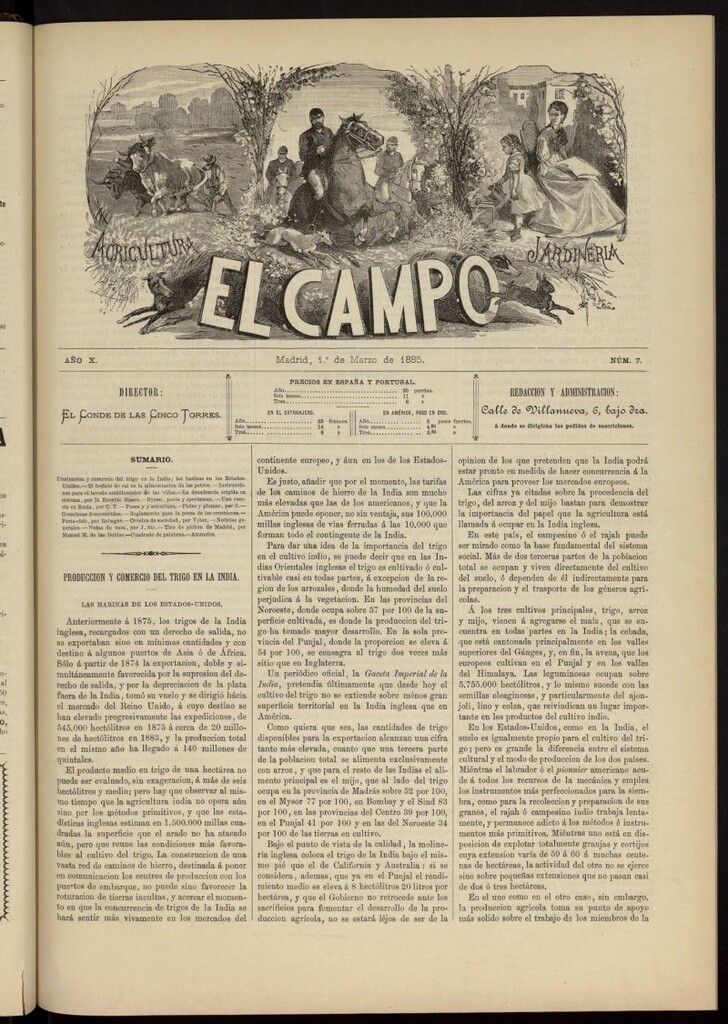 Miniatura de El Campo : agricultura, jardinería y sport del 1 de marzo de 1885, nº 7