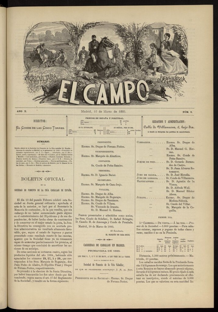 Miniatura de El Campo : agricultura, jardinería y sport del 16 de marzo de 1885, nº 8