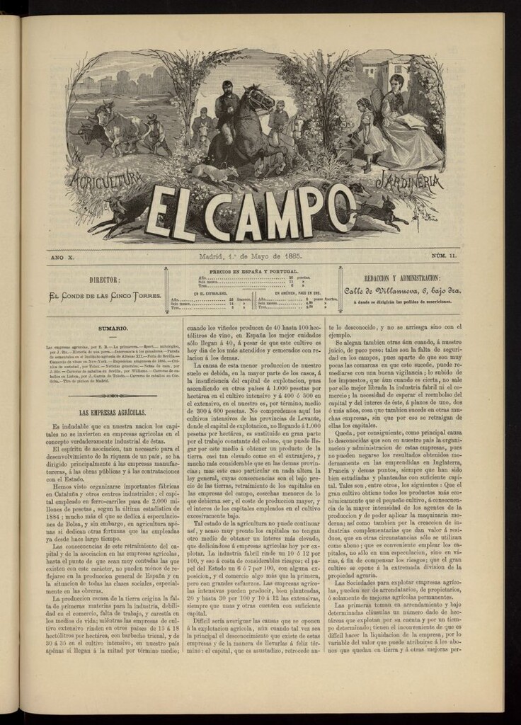 Miniatura de El Campo : agricultura, jardinería y sport del 1 de mayo de 1885, nº 11