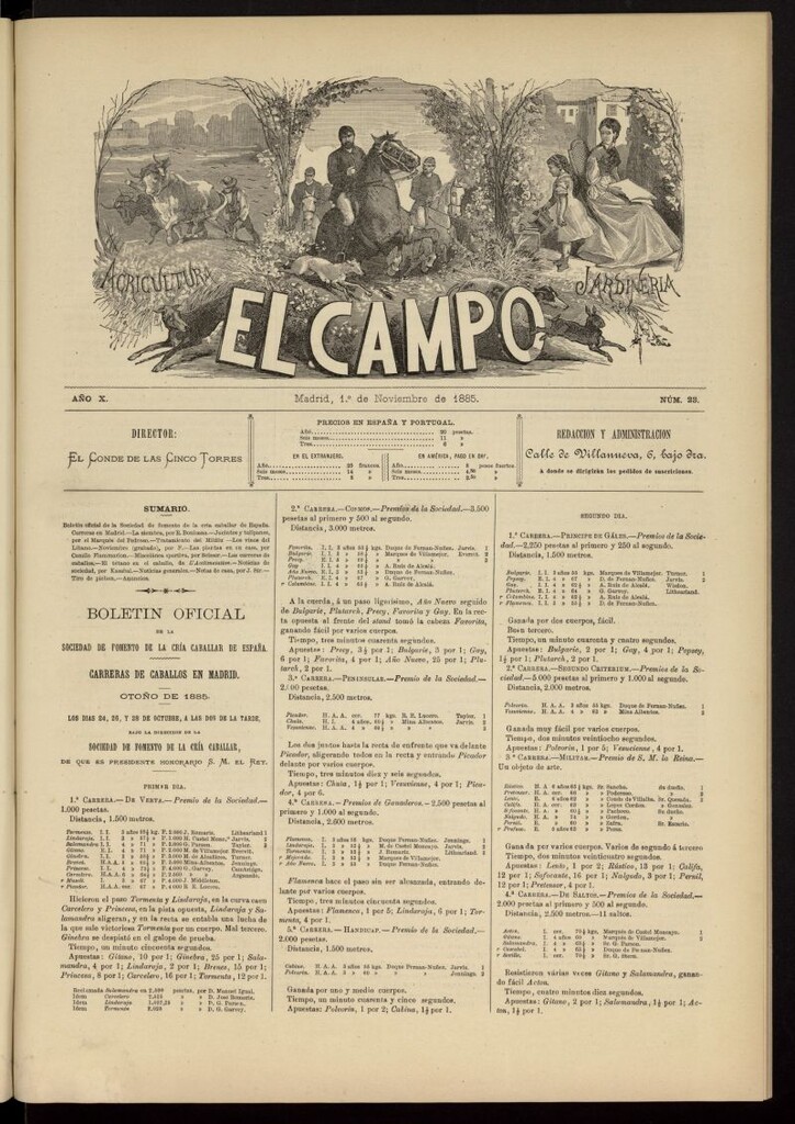 Miniatura de El Campo : agricultura, jardinería y sport del 1 de noviembre de 1885, nº 23