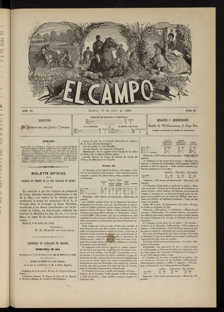 Miniatura de El Campo : agricultura, jardinería y sport del 16 de abril de 1886, nº 10