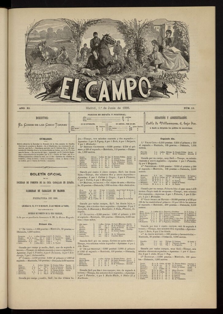 Miniatura de El Campo : agricultura, jardinería y sport del 1 de junio de 1886, nº 13