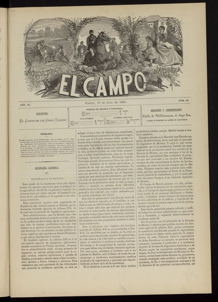 Miniatura de El Campo : agricultura, jardinería y sport del 16 de julio de 1886, nº 16