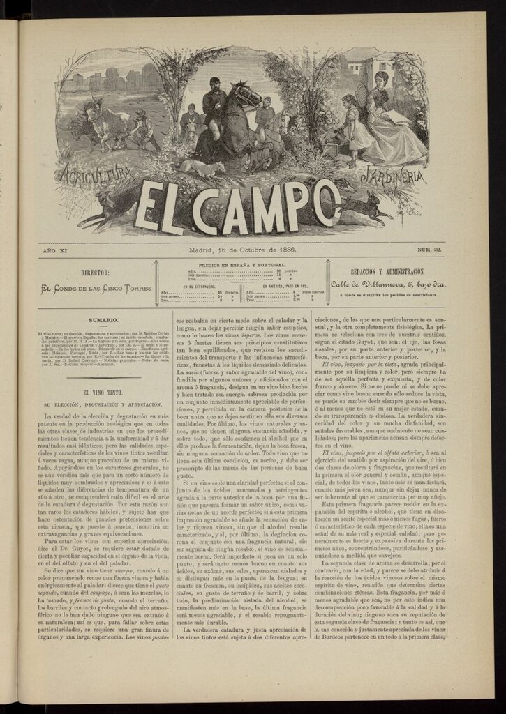 Miniatura de El Campo : agricultura, jardinería y sport del 16 de octubre de 1886, nº 22