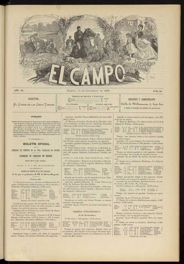 Miniatura de El Campo : agricultura, jardinería y sport del 16 de noviembre de 1886, nº 24