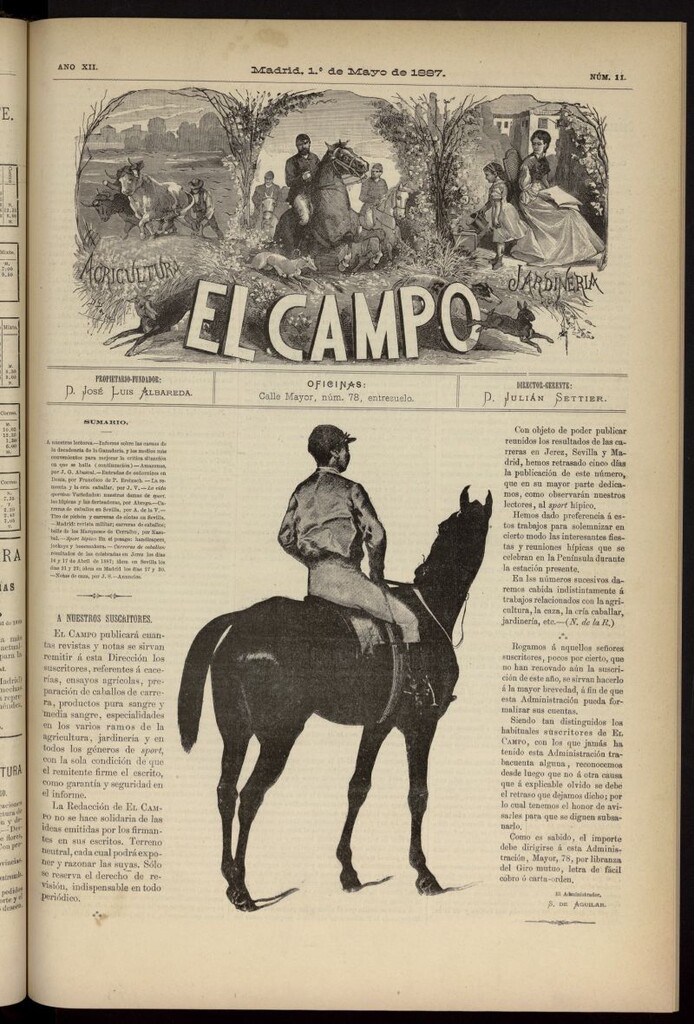 Miniatura de El Campo : agricultura, jardinería y sport del 1 de mayo de 1887, nº 11