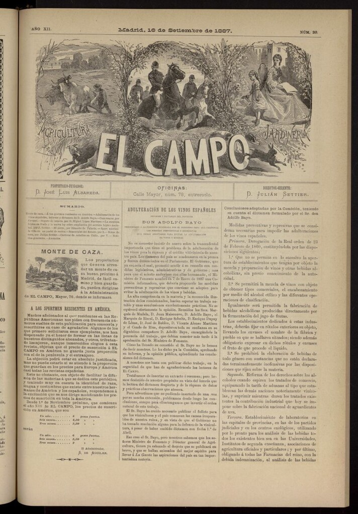 Miniatura de El Campo : agricultura, jardinería y sport del 16 de septiembre de 1887, nº 20