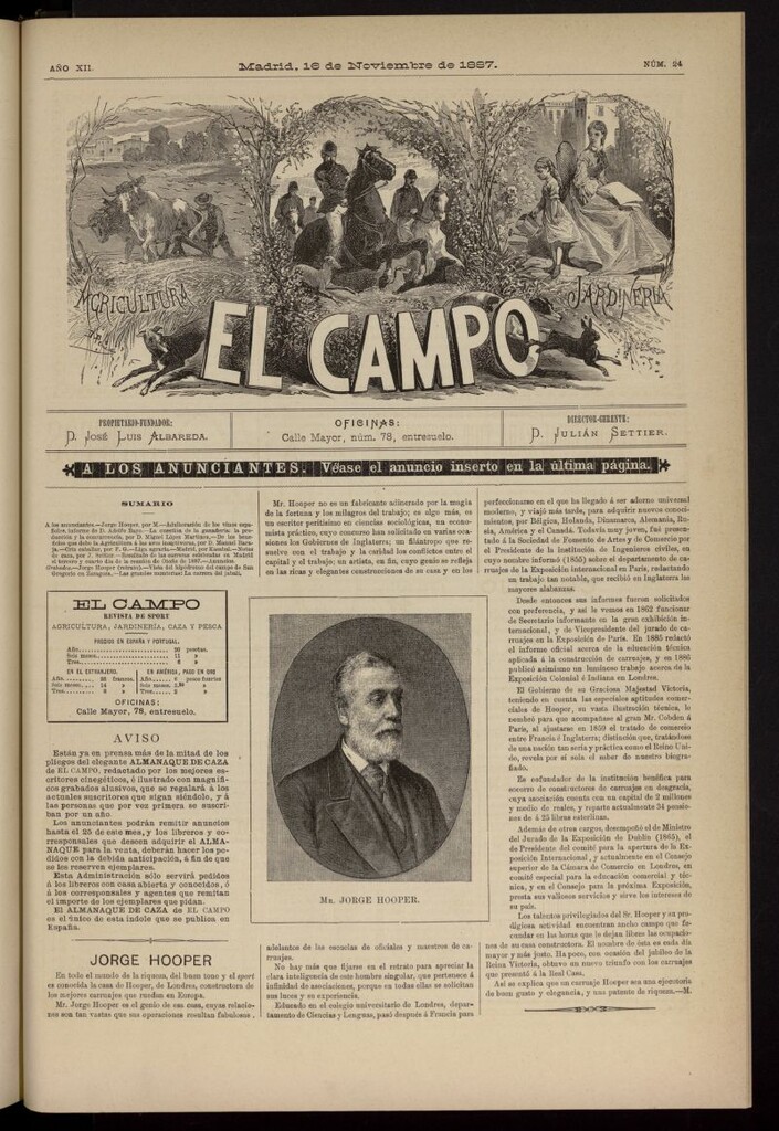 Miniatura de El Campo : agricultura, jardinería y sport del 16 de noviembre de 1887, nº 24