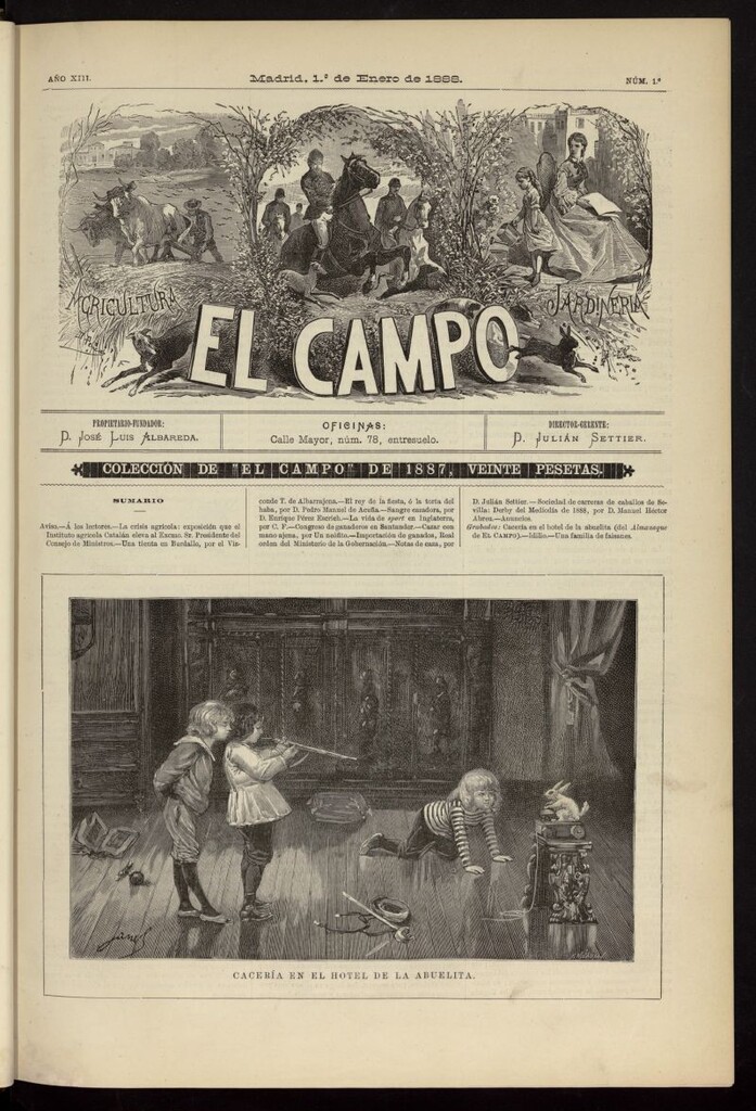 Miniatura de El Campo : agricultura, jardinería y sport del 1 de enero de 1888, nº 1