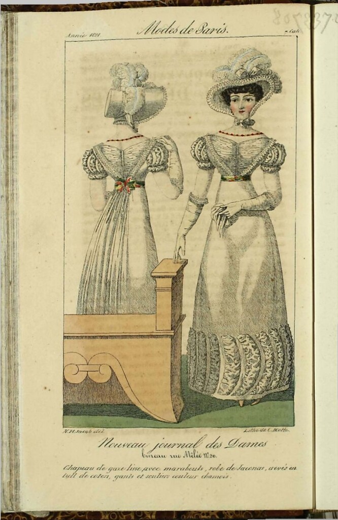 Miniatura de Nouveau Journal des Dames del 5 de Agosto de 1821