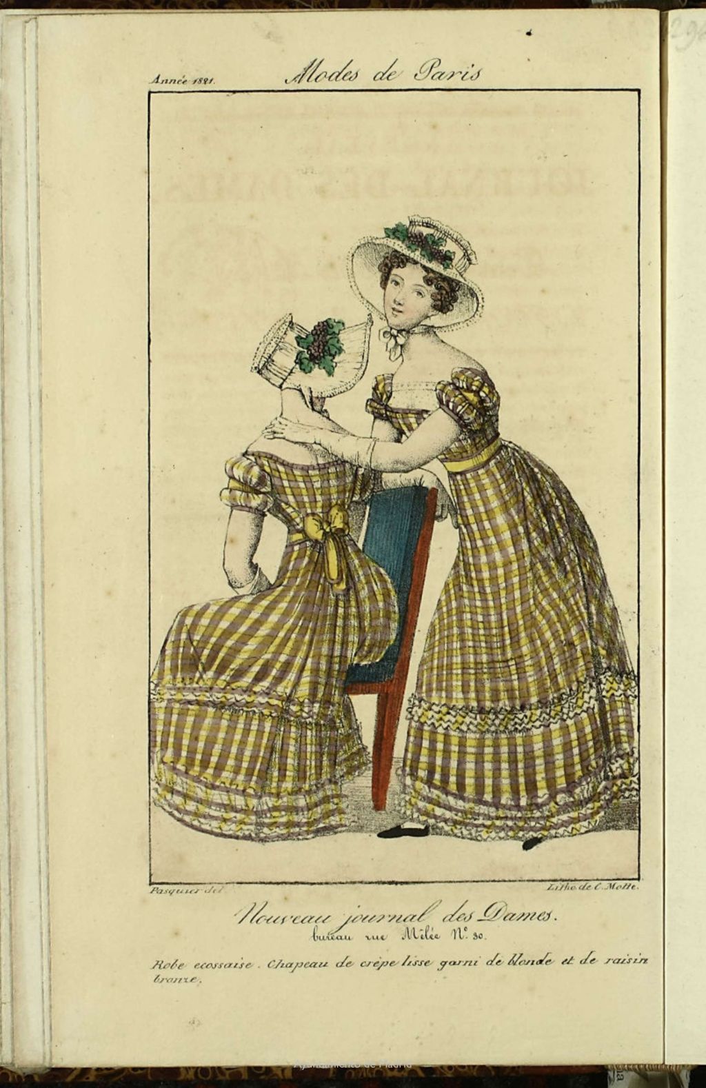 Miniatura de Nouveau Journal des Dames del 15 de Septiembre de 1821