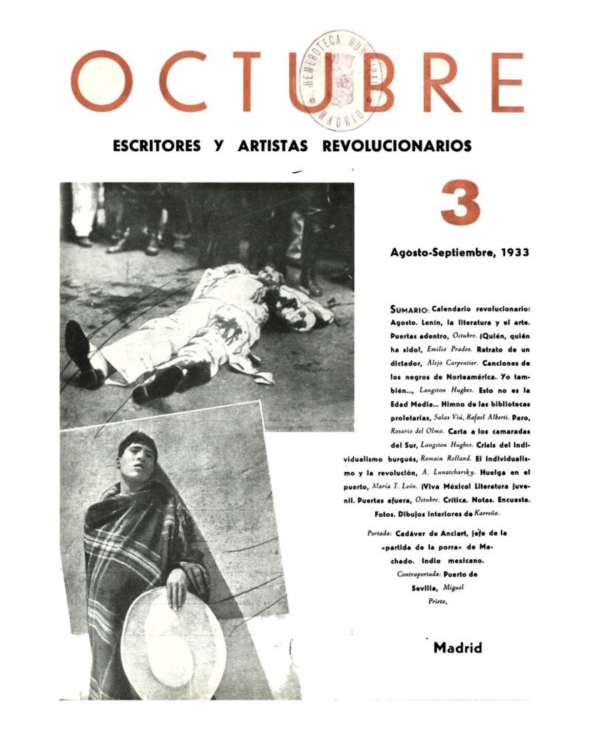 Miniatura de Octubre. Escritores y artistas revolucionarios, nº 3, agosto-septiembre de 1933