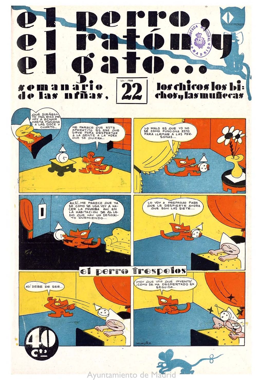 Miniatura de El perro, el ratón y el gato. Nº22. 25 de octubre de 1930