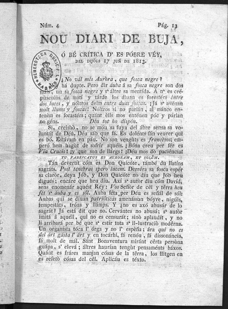 Miniatura de Nou Diari de Buja del día 17 de Junio de 1813