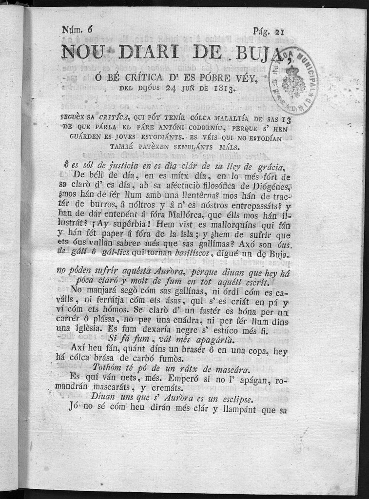 Miniatura de Nou Diari de Buja del día 24 de Junio de 1813