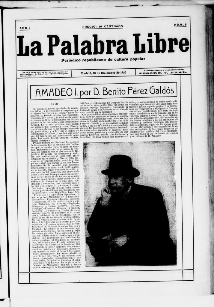 Miniatura de La Palabra Libre : periódico republicano de cultura popular del 18 de diciembre de 1910, nº 2