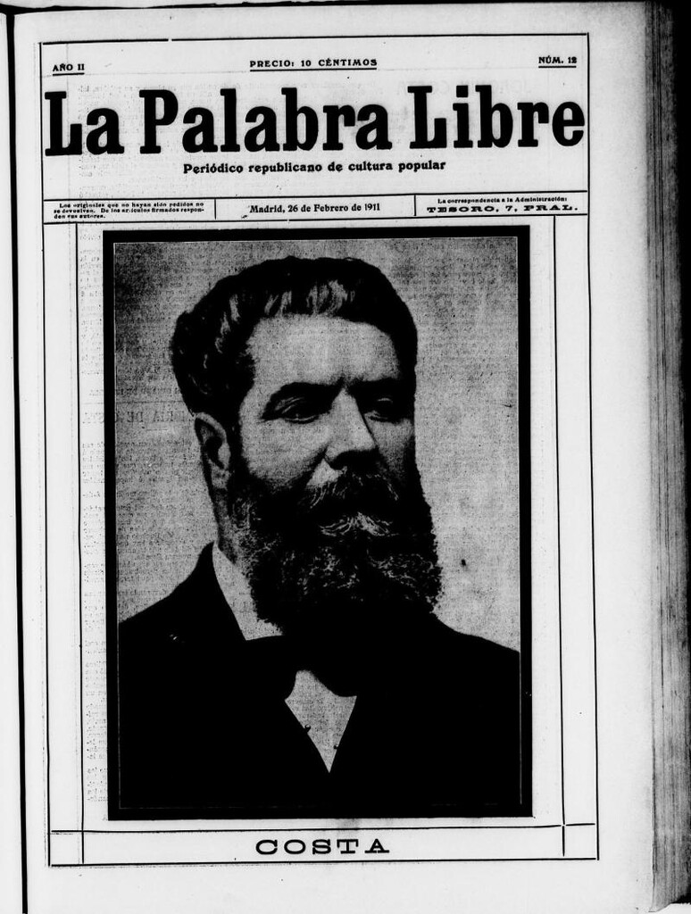 Miniatura de La Palabra Libre : periódico republicano de cultura popular del 26 de febrero de 1911, nº 12
