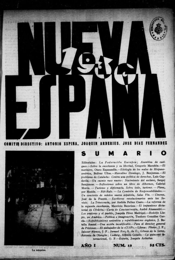 Miniatura de Nueva España del 1 de agosto de 1930, nº 12