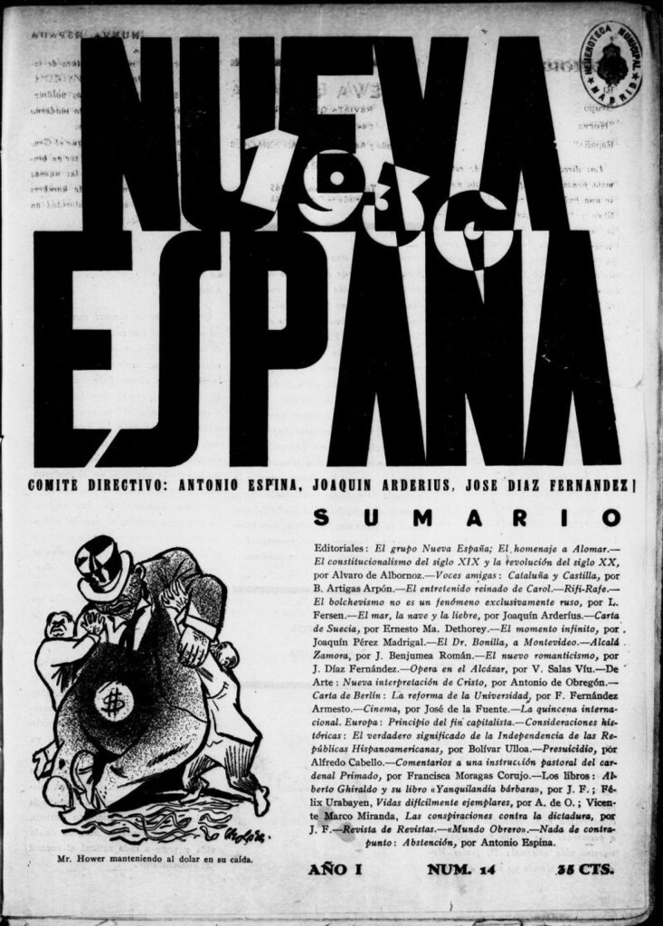 Miniatura de Nueva España del 1 de septiembre de 1930, nº 14