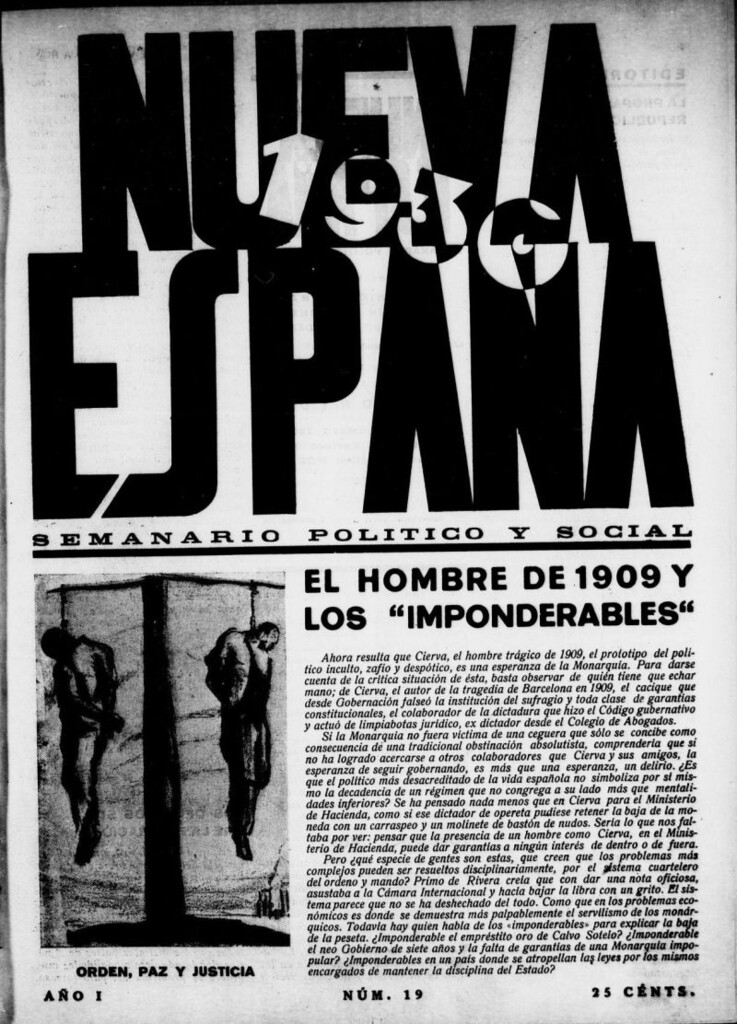 Miniatura de Nueva España del 25 de octubre de 1930, nº 19
