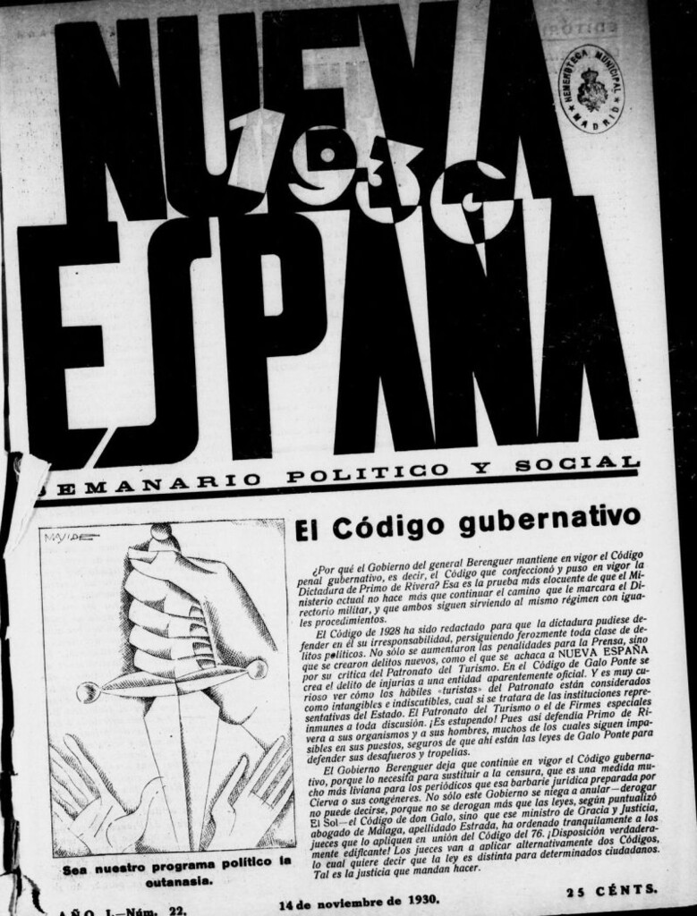 Miniatura de Nueva España del 14 de noviembre de 1930, nº 22