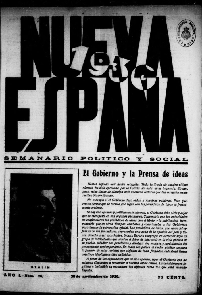 Miniatura de Nueva España del 28 de noviembre de 1930, nº 24