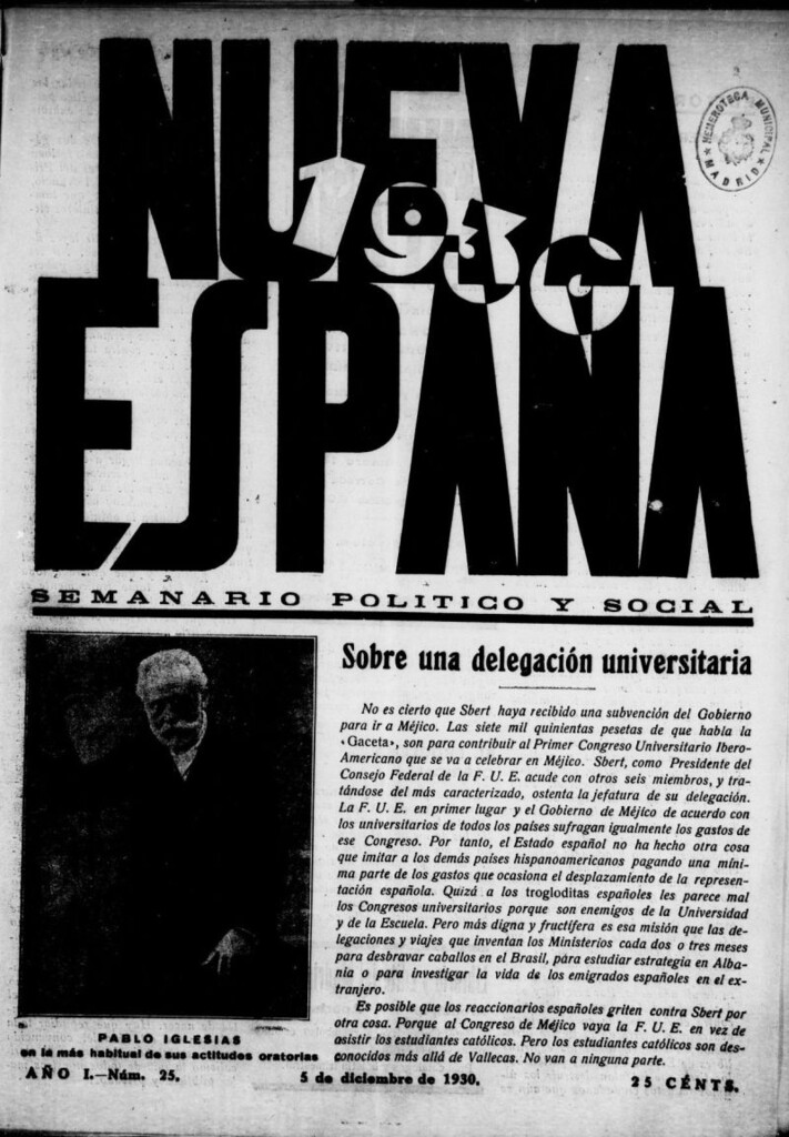 Miniatura de Nueva España del 5 de diciembre de 1930, nº 25